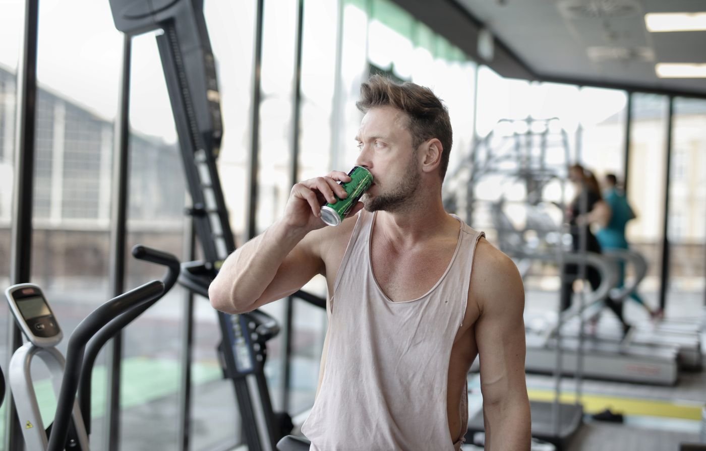 Athlete resting after a hard gym workout
