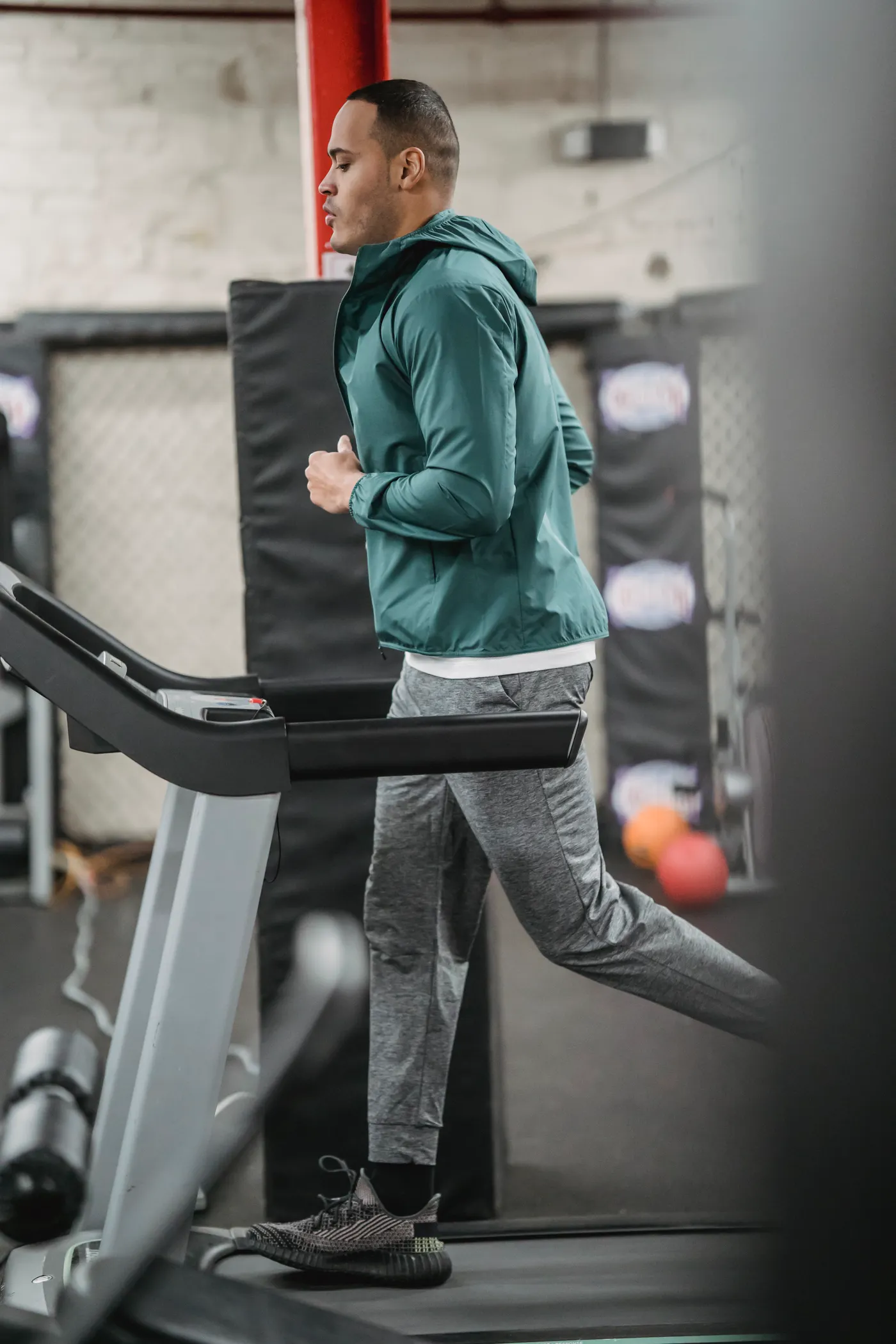 Athlete running on a treadmill during a cardio session