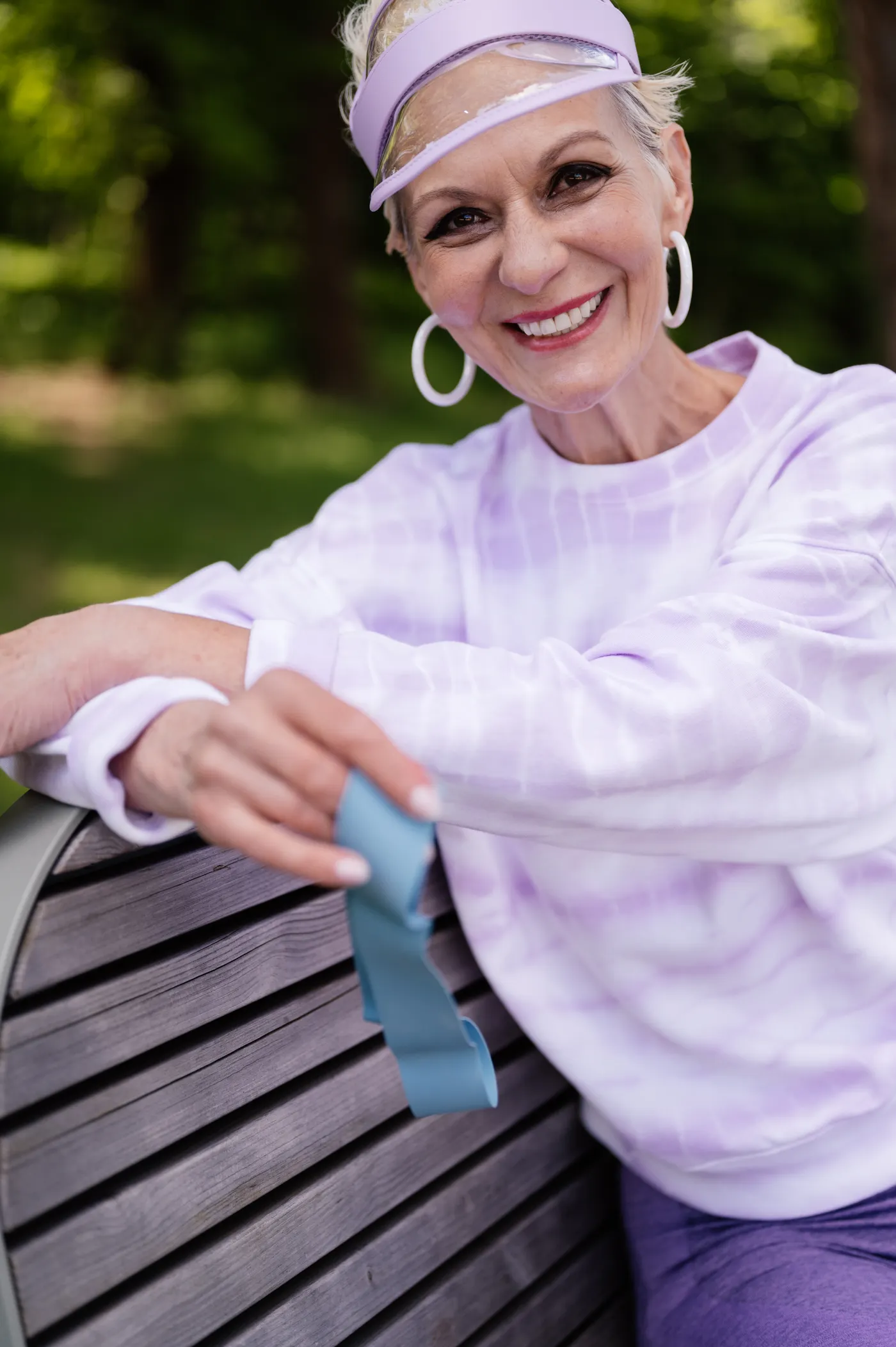 Older woman exercising with a resistance band