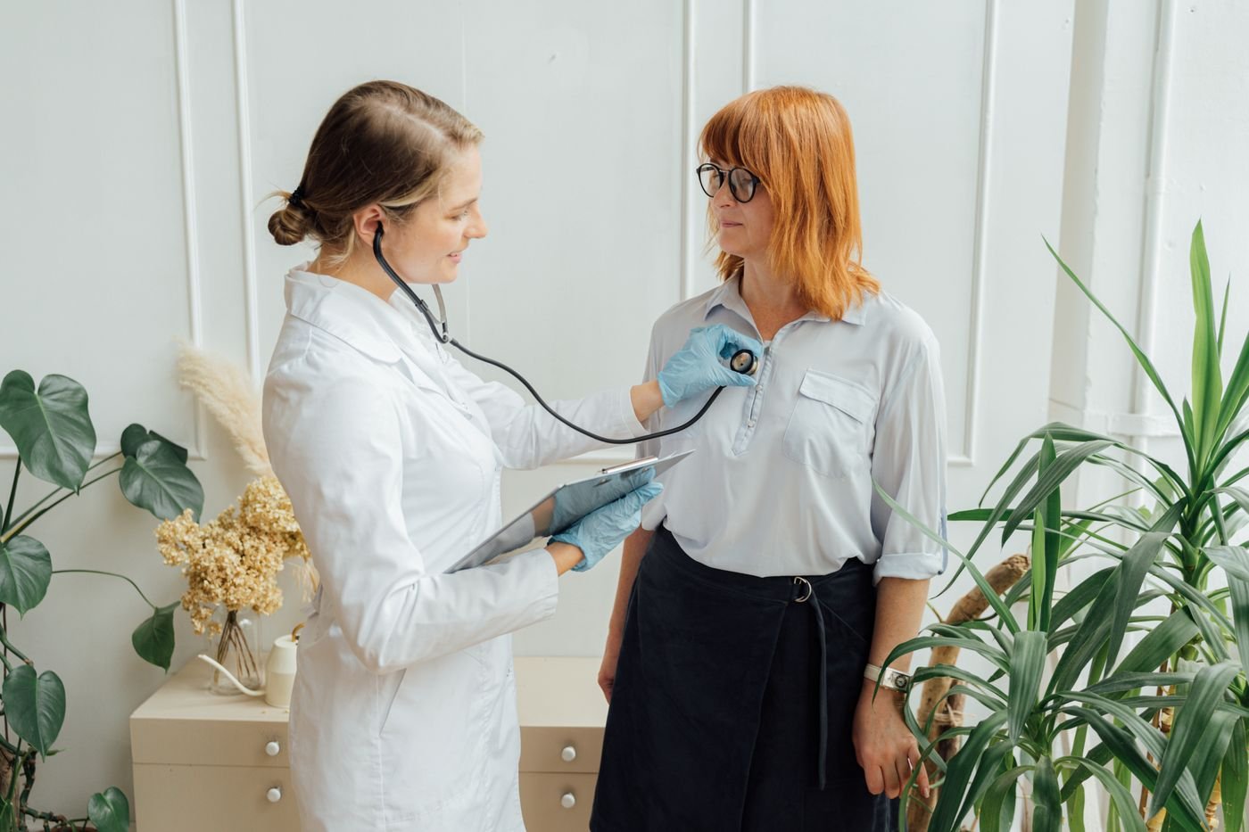 Doctor performing a cardiovascular examination