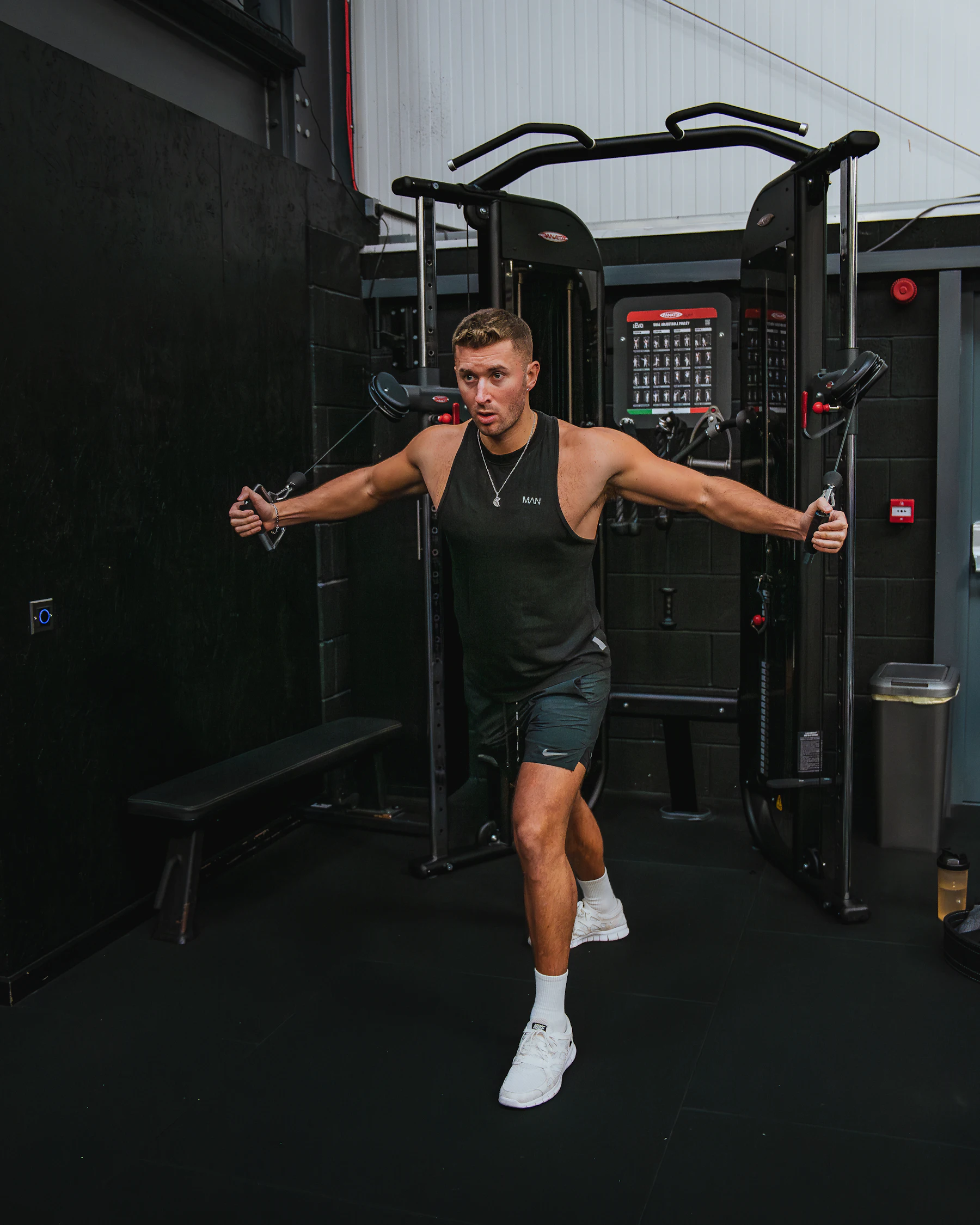 Lifter using a dual cable machine for chest training