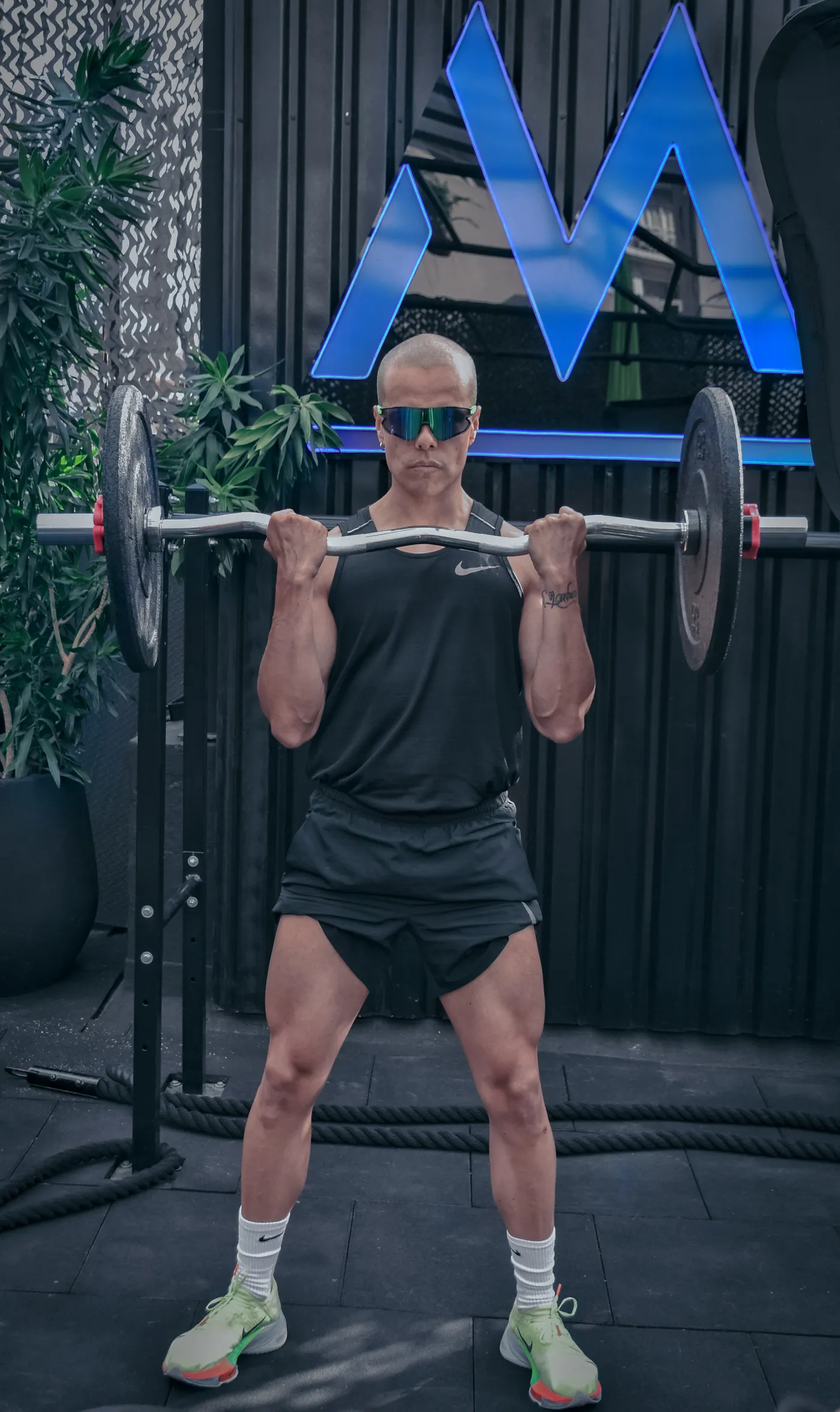 Athlete performing a barbell lift