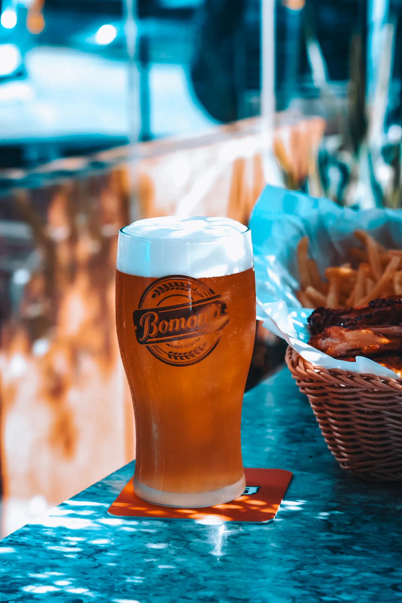 Glass of beer on a table illustrating alcohol portion sizes