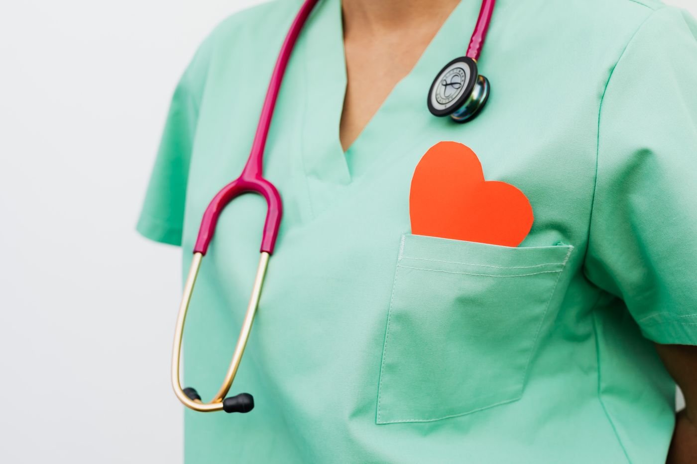 Heart symbol and stethoscope representing cardiovascular health